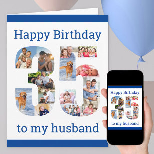 Cartão Feliz 35º aniversário do marido 35 colagem fotográ