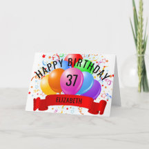 Feliz 37.º Aniversário Personalizado