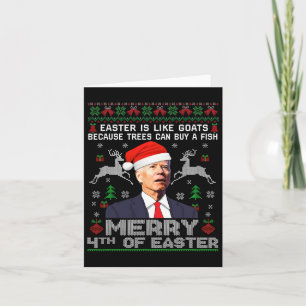 Cartão Feliz 4º Da Páscoa Engraçada Biden Feia De Natal