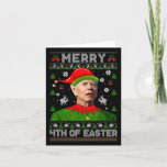 Cartão Feliz 4º Da Páscoa Engraçado Joe Biden Natal Feio<br><div class="desc">Feliz 4º Da Páscoa Engraçado Joe Biden Natal Ugly Sweater</div>