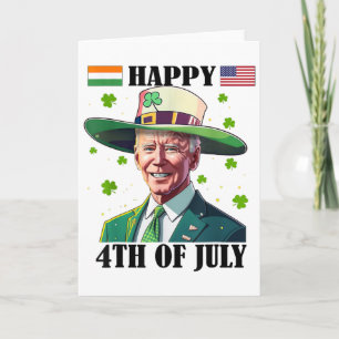 Cartão Feliz 4º de Páscoa Engraçado Joe Biden St Patricks