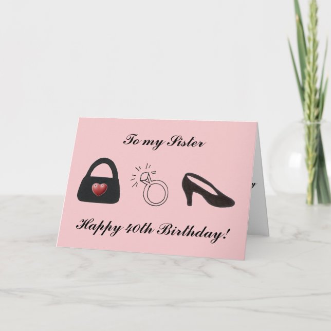 Cartão Feliz 40ª irmã (Frente)