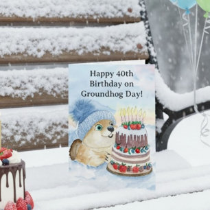 Cartão Feliz 40º aniversário do Dia da Marmota