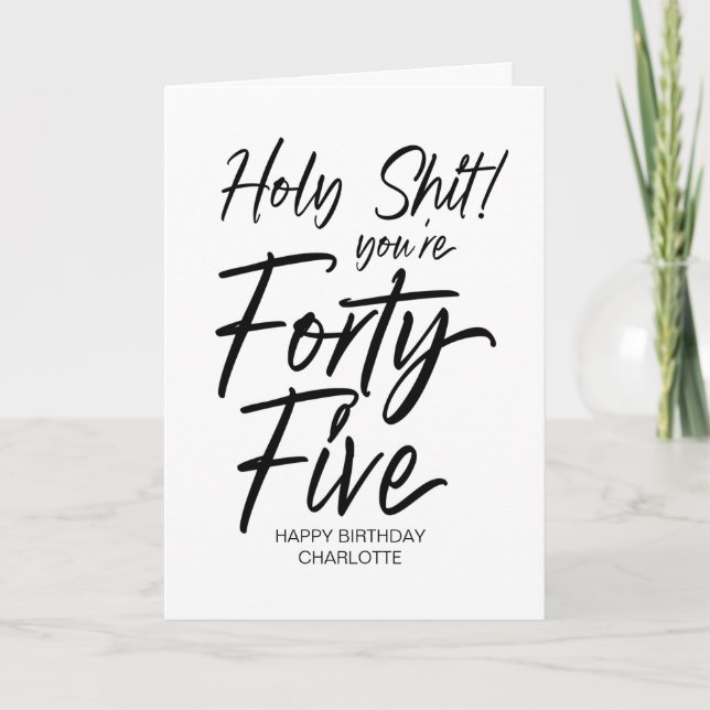 Cartão Feliz 45º aniversário Quarenta e Cinco para Amigo (Frente)