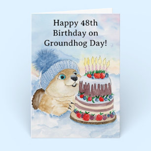 Cartão Feliz 48º Aniversário do Dia da Marmota
