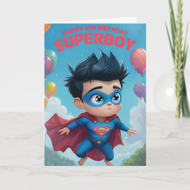 Cartão Feliz 4.º Aniversário (Frente)