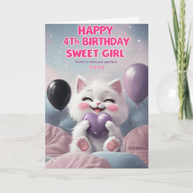 Cartão Feliz 4.º Aniversário (Frente)