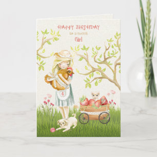 Cartão Feliz 4.º aniversário para o galinheiro, Kitten 