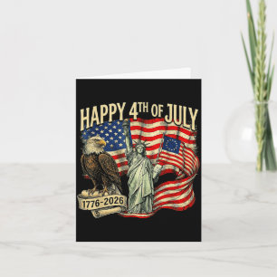 Cartão Feliz 4 de julho 1776 2026 águia patriótico