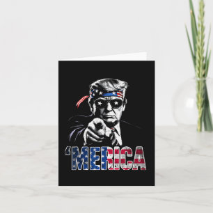 Cartão Feliz 4 de Julho América Trump Bandeira Americana 