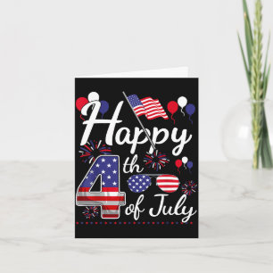 Cartão Feliz 4 de julho bandeira americana patriótica 4 d