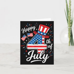 Cartão Feliz 4 de Julho Bandeira Patriótica Americana 4 d