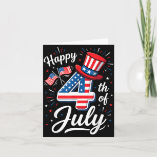 Cartão Feliz 4 de julho Bandeira Patriótica Americana 4 d