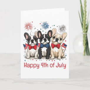 Cartão Feliz 4 De Julho, Buldog Francês