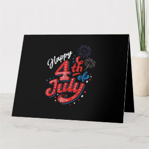 Cartão Feliz 4 de Julho Legal Dia da Independência Patrió
