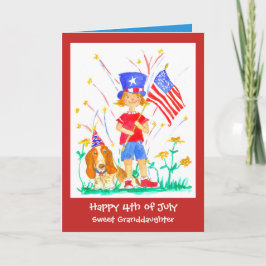Cartão Feliz 4 de julho, neta personalizada
