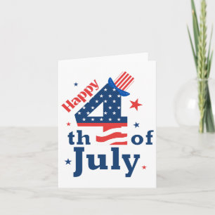 Cartão Feliz 4 De Julho Patriótico Americano Bandeira Men
