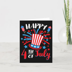 Cartão Feliz 4 De Julho Patriótico Americano Bandeira Men