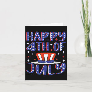 Cartão Feliz 4 De Julho Patriótico Bandeira Americana Ind