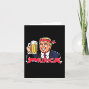 Cartão Feliz 4 de Julho Trump Bandeira Americana Merica T