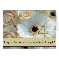 Feliz 4 rosas de aniversário