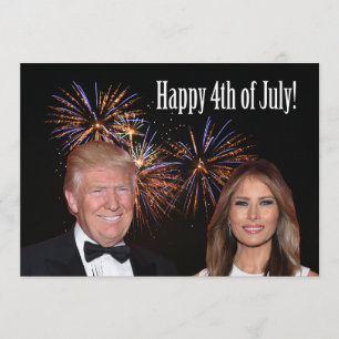 Cartão Feliz 4o julho do trunfo de Donald e de Melania