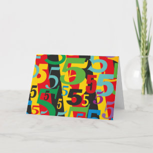Cartão Feliz 5º Aniversário, 55º Aniversário, #5 Padrão