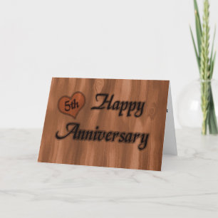 Cartão Feliz 5º aniversário (aniversário de casamento)