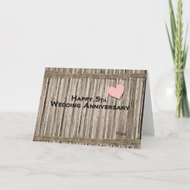 Cartão Feliz 5º aniversário de casamento