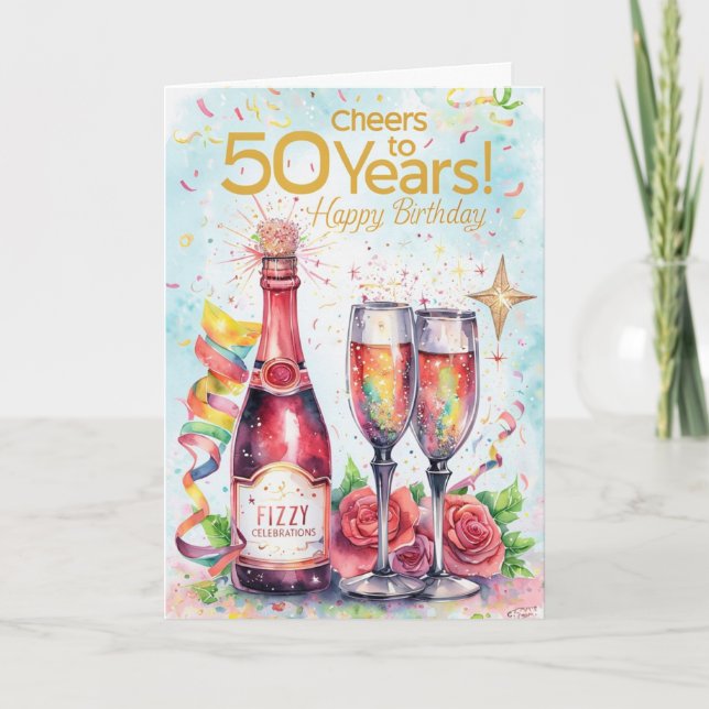 Cartão Feliz 50º aniversário (Frente)