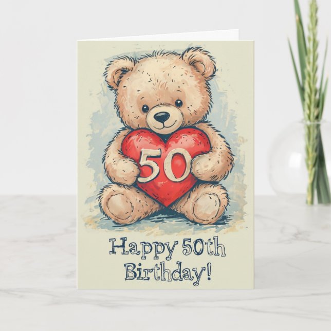 Cartão Feliz 50º aniversário (Frente)