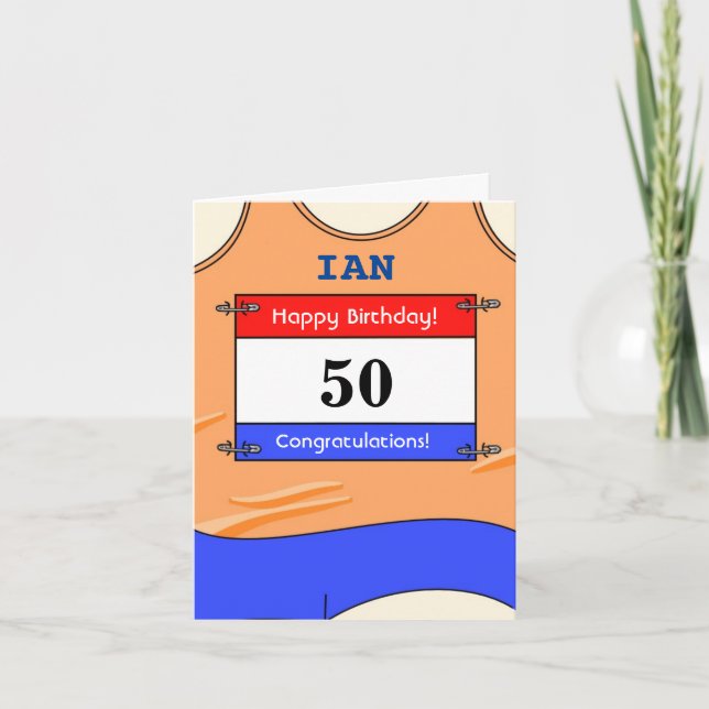 Cartão Feliz 50º Aniversário do corredor (Frente)
