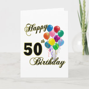 Cartão Feliz 50º presente de aniversário e Roupa de anive