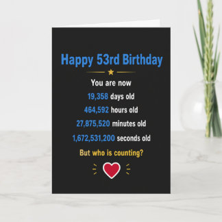 Cartão Feliz 53º Aniversário Presentes engraçados para ma