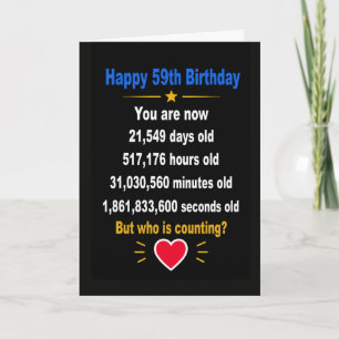Cartão Feliz 59º Aniversário Presentes engraçados para ma