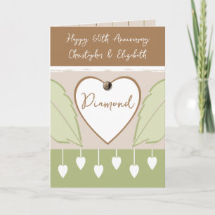 Cartão Feliz 60º aniversário adiciona nomes castanhos