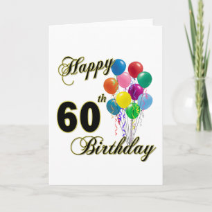 Cartão Feliz 60º aniversário dos presentes e Roupa de ani