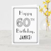 Feliz 60º aniversário, Estilo de Deco de Arte com 