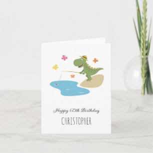 Cartão Feliz 60.º Aniversário da Pesca de Dinossauros