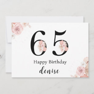 Cartão Feliz 65.o aniversário personalizado