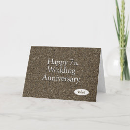 Cartão Feliz 7º. Aniversário de Casamento de Lã
