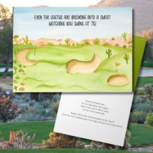 Feliz 75º Aniversário Aquarela do Campo de Golfe d