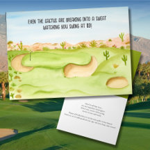 Feliz 80º Aniversário Aquarela do Campo de Golfe d