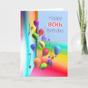 Cartão Feliz 80 Birthday Balloon Wall