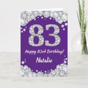Cartão Feliz 83º Aniversário do Roxo e da Lâmina de Pr