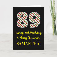 Feliz 89º aniversário e Feliz Natal, Nome Personal