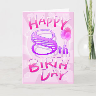 Cartão Feliz 8 de aniversário