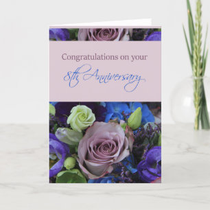 Cartão Feliz 8 rosas de aniversário