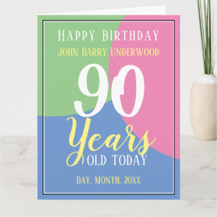 Cartão Feliz 90 Birthday