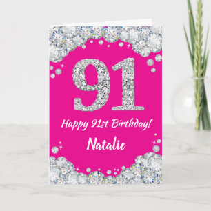 Cartão Feliz 91ruas, Aniversário, Rosa Quente e Lantera P